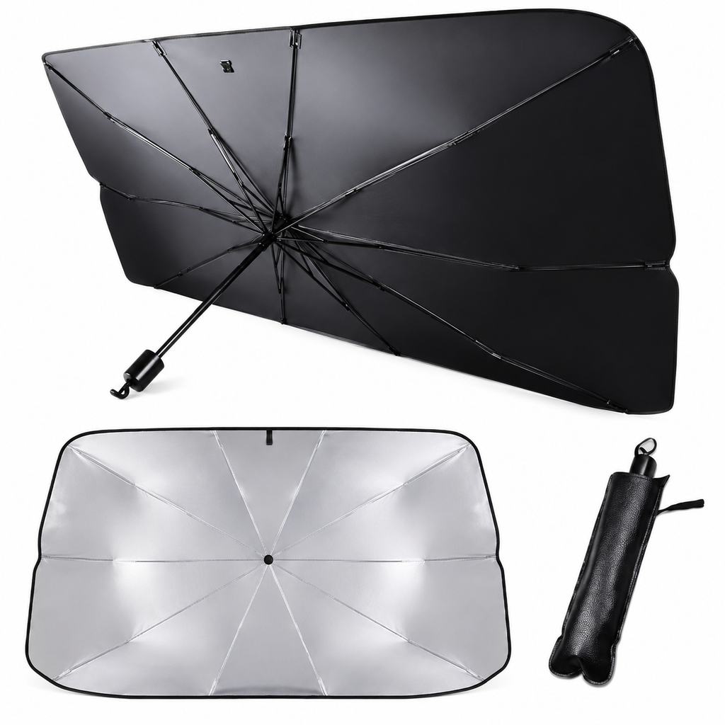 SunBlocker Pro - Windshield Sun Shade Umbrella Foldable UV & Heat Protection for Cars